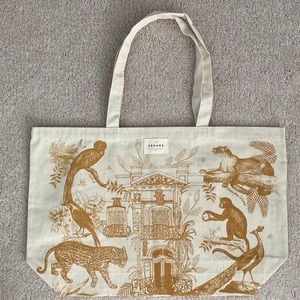 NEW Sezane animal canvas tote bag